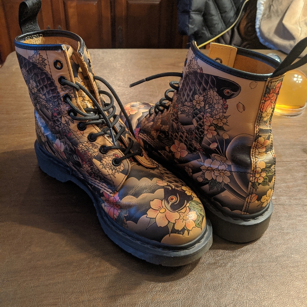 Dr. Martens 1460 Tattoo koi fish